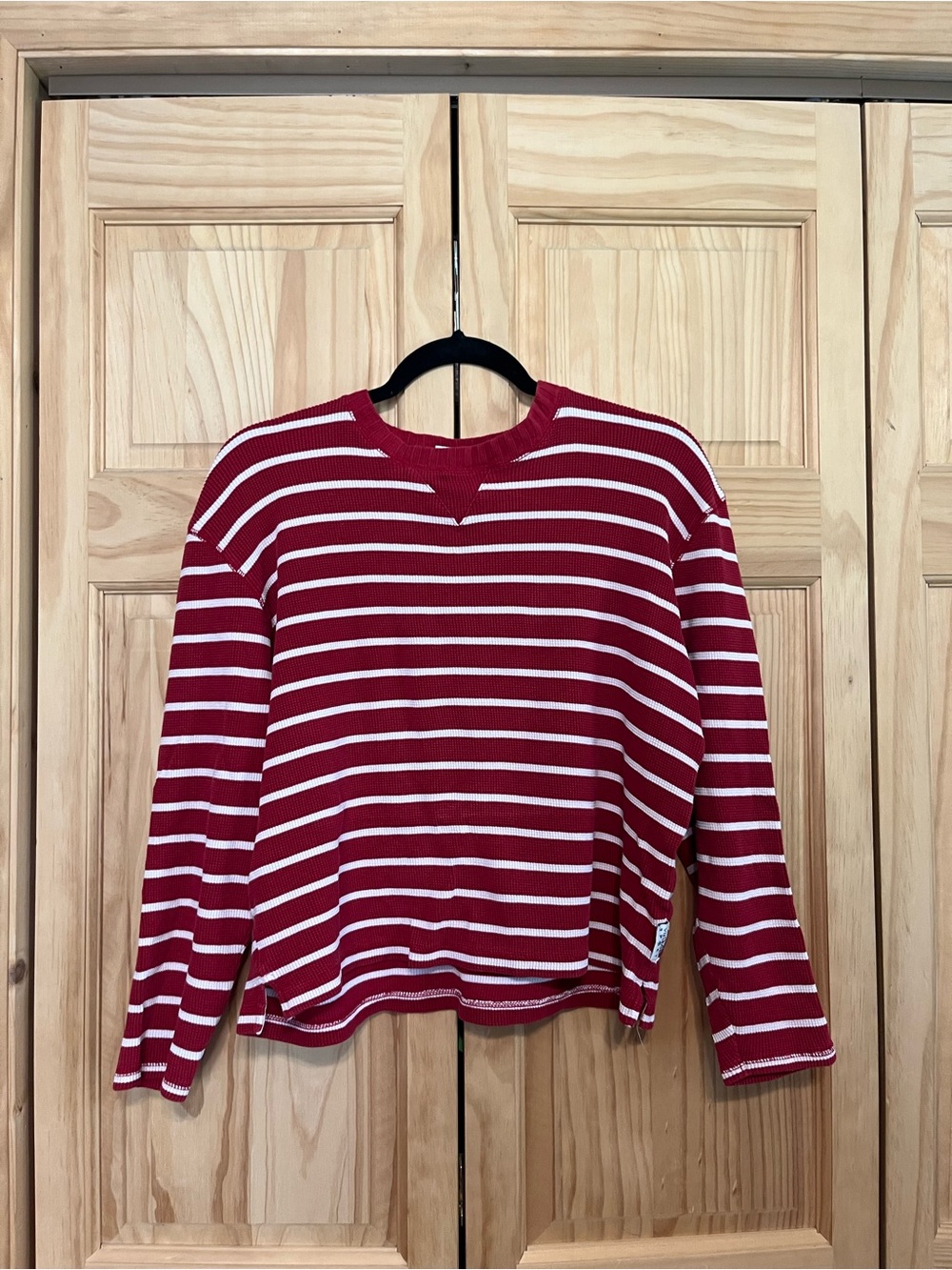 Vintage Red and White Striped Long Sleeve Tee